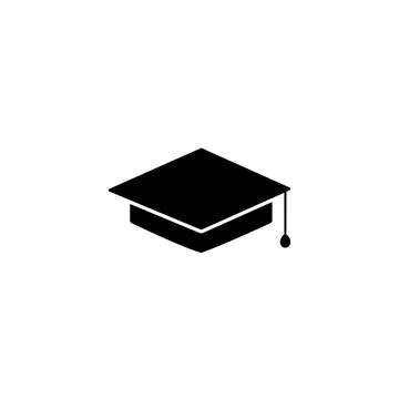 Graduation Cap Icon / Mortarboard Icon Stock Illustration