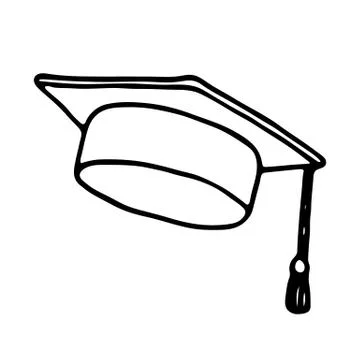 Graduation cap icon. Outlined Stock Illustration