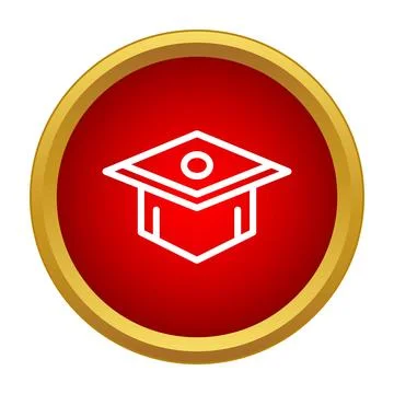 Graduation cap icon representing education and academic achievement 库存插图