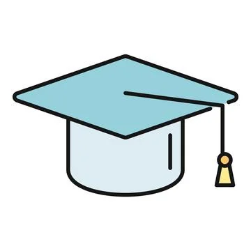 Graduation cap icon representing education and academic success Stock Illustration