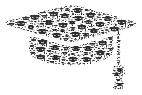 Graduation Cap Icon Shape Illustrazione stock