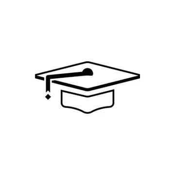 Graduation cap icon stock vector illustration flat design Ilustración de archivo
