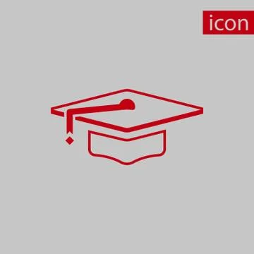 Graduation cap icon stock vector illustration flat design Stockillustratie