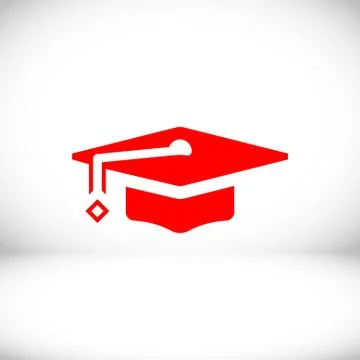 Graduation cap icon stock vector illustration flat design Stock Illustration