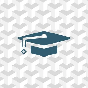 Graduation cap icon stock vector illustration flat design Stockillustratie