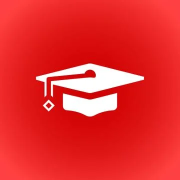 Graduation cap icon stock vector illustration flat design Stock Illustration