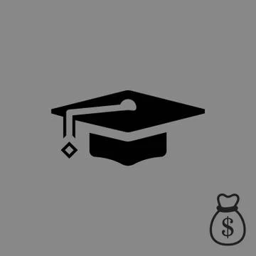 Graduation cap icon stock vector illustration flat design イラスト素材