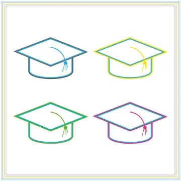 Graduation cap icon vector. Academic cap sign Stock Illustration