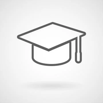 Graduation cap icon, vector Stock Illustration
