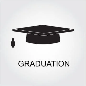 Graduation cap icon. Vector. Illustrazione stock