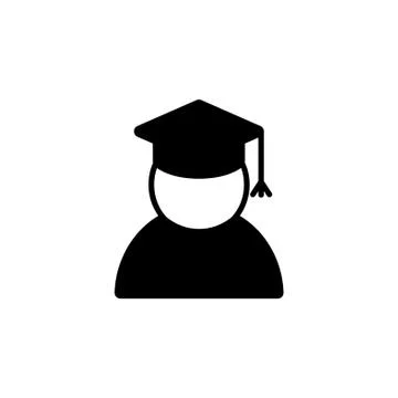 Graduation cap icon. vector illustration black on white background Stock Illustration