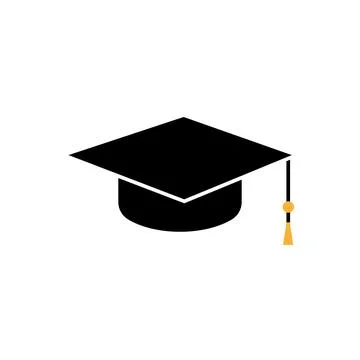 Graduation cap icon vector, solid logo illustration, pictogram isolated on white Illustrazione stock