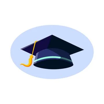 Graduation cap illustration design element, flat icon Stock Illustration