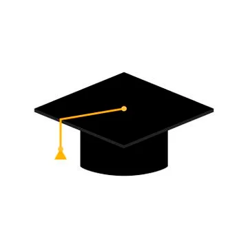 Graduation cap isolated Stock Illustration