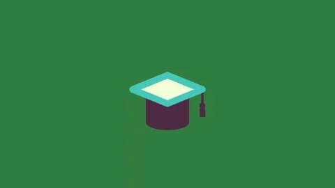 Graduation cap layers backgrounds motion illustration depth elements gesture Stock Footage 335696147