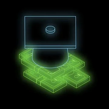 Graduation cap leaning on stack of money symbolizing online education costs Stock Illustration