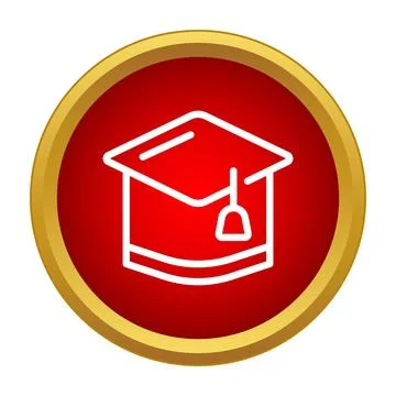 Graduation cap line icon celebrating education achievement Stock Illustration