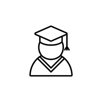 Graduation cap line icon. vector illustration black on white background Stock Illustration