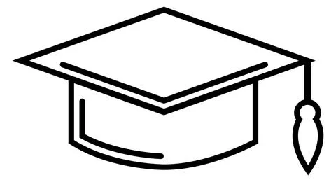 Graduation cap linear icon. High education student symbol イラスト素材