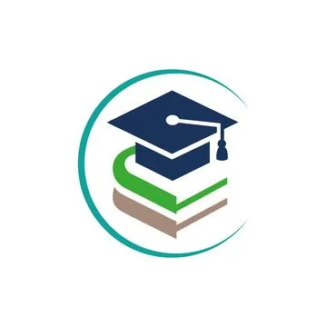 Graduation Cap Logo Design for Online Education Platform Stock Illustration