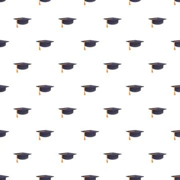 Graduation cap mortarboard pattern creating an academic background Stock Illustration