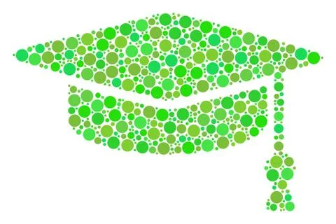 Graduation Cap Mosaic of Circles イラスト素材