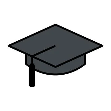 Graduation cap or mortarboard vector icon illustration Stock Illustration