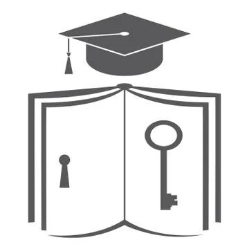 Graduation cap over a book Stock Illustration