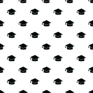 Graduation cap pattern seamless Stock Illustration