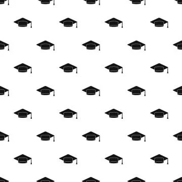 Graduation cap pattern, simple style Stock Illustration