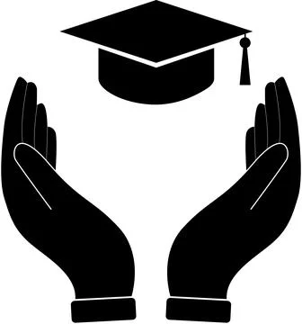 Graduation Cap Received with Both hand, Student Graduation Cap, Cap Receive.. Stock Illustration