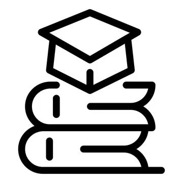 Graduation cap resting on stack of books symbolizing education Stock Illustration