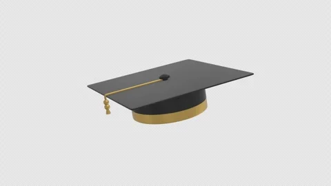 Graduation Cap Rotating on a Transparent Background. Seamless Loop. 4K Stock Footage 311013484
