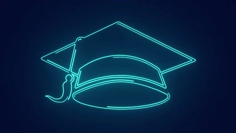 Graduation cap scholar students for Higher studies achievement animation Stock Footage 241836664