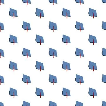 Graduation cap seamless academic education pattern background Stock Illustration