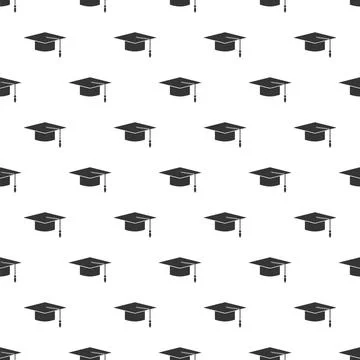 Graduation Cap Seamless Pattern Graduation Cap Seamless Pattern. Academic ... Foto stock