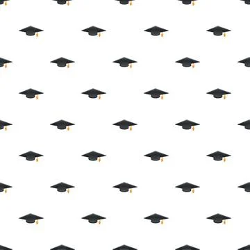 Graduation cap seamless pattern symbolizing academic success and education Ilustração Stock