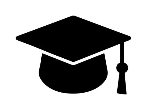 Graduation cap silhouette icon vector on a white background イラスト素材