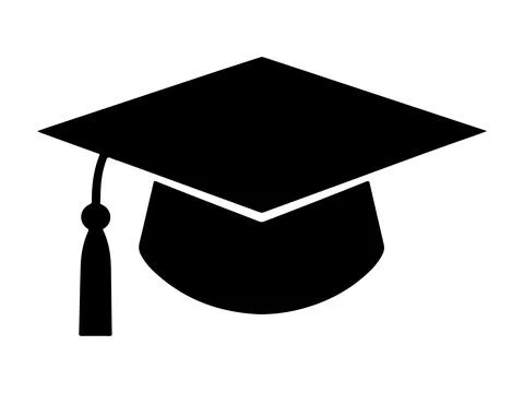Graduation cap silhouette icon vector on a white background Stock Illustration