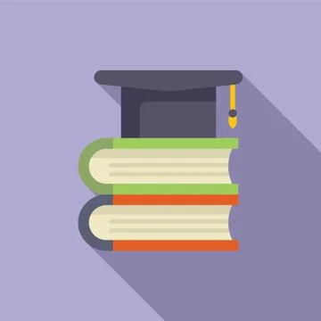 Graduation cap on stack of books vector illustration Illustrazione stock