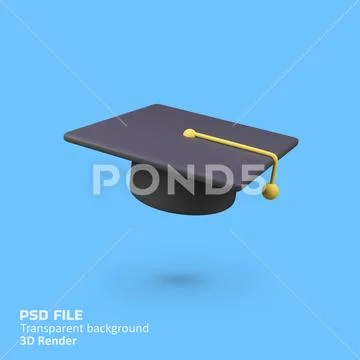 Graduation Cap Toga isolated 3d render icon illustration PSD Template