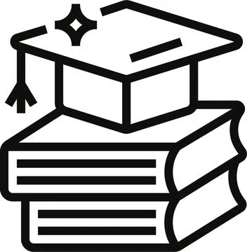 A graduation cap is on top of a stack of books Stock Illustration