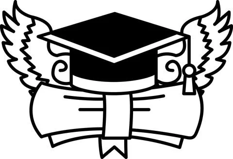 Graduation cap is on top of a stack of books Stock Illustration