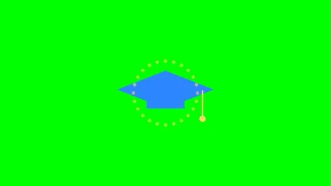 Graduation Cap Toss With Knowledge Icon Burst on Green Screen Stock Footage 340802290