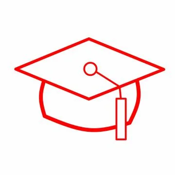 Graduation cap.one line drawing of graduation cap.university graduation mark Illustrazione stock