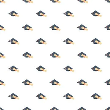 Graduation caps and scrolls creating academic pattern 스톡 일러스트