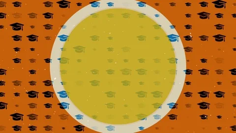 Graduation Caps Motion Background Stock Footage 74901496