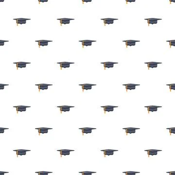 Graduation caps seamless pattern symbolizing education and success 스톡 일러스트