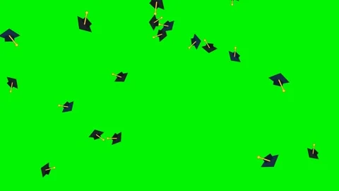 Graduation caps tossing on green screen overlay 4K 库存影片 337062423