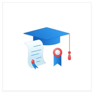 Graduation card flat icon Illustrazione stock